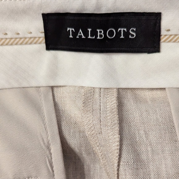 Talbots Windsor Linen Cream Pants Size 10 - Picture 4 of 9